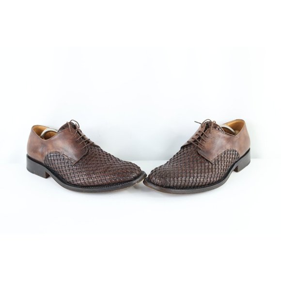 Bruno Magli Mens Size 11 M Braided Leather Oxford Dress Shoes Brown Italy Made main image 11